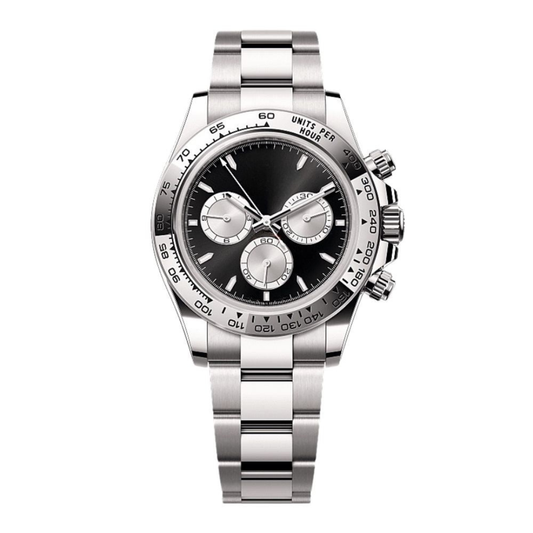 Racing Chronograph 40 – Black Dial | Silver Tone Case & Tachymeter Bezel